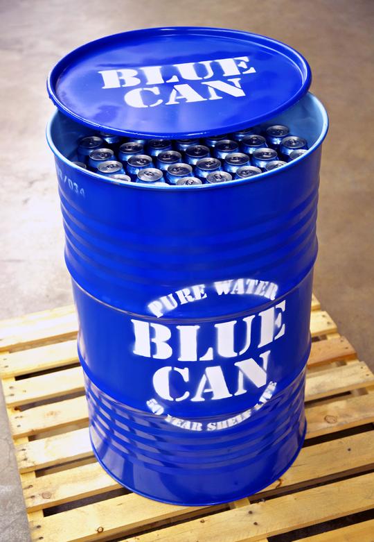 48 Cans of Blue CAN Emergency Survival Drinking Water 50 Year Shelf Life  for sale online